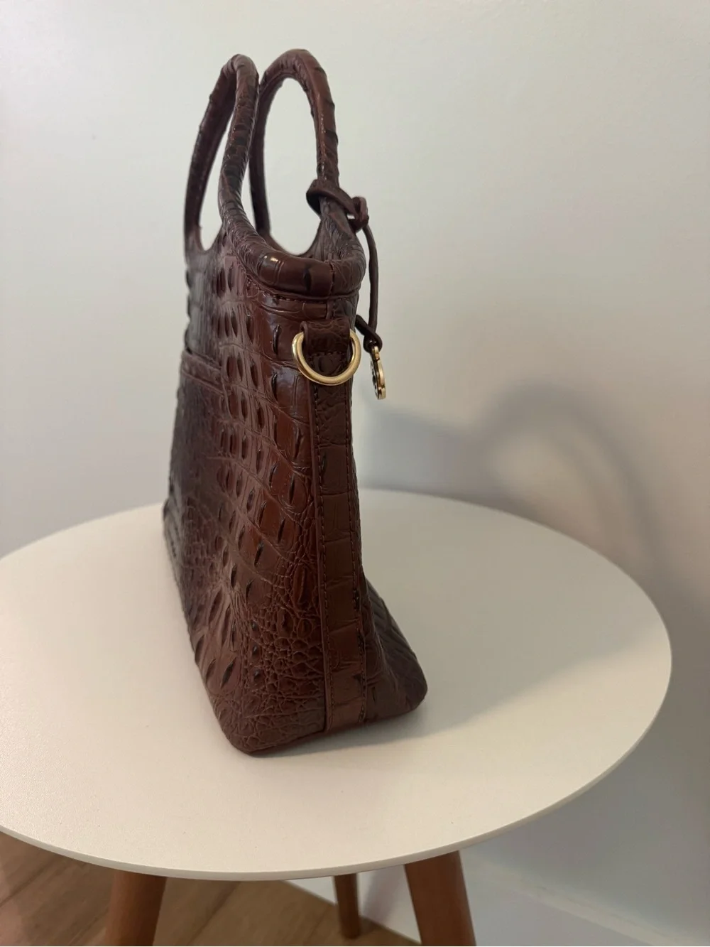 Brahmin vintage Croc-Embossed Leather Satchel - Picture 3 of 5